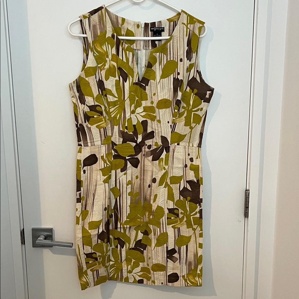 Tiki Vibes! Green and Brown Floral Mini Dress